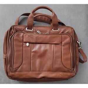 McKlein Leather‎ Brown Fly-Through Checkpoint-Friendly Laptop Briefcase